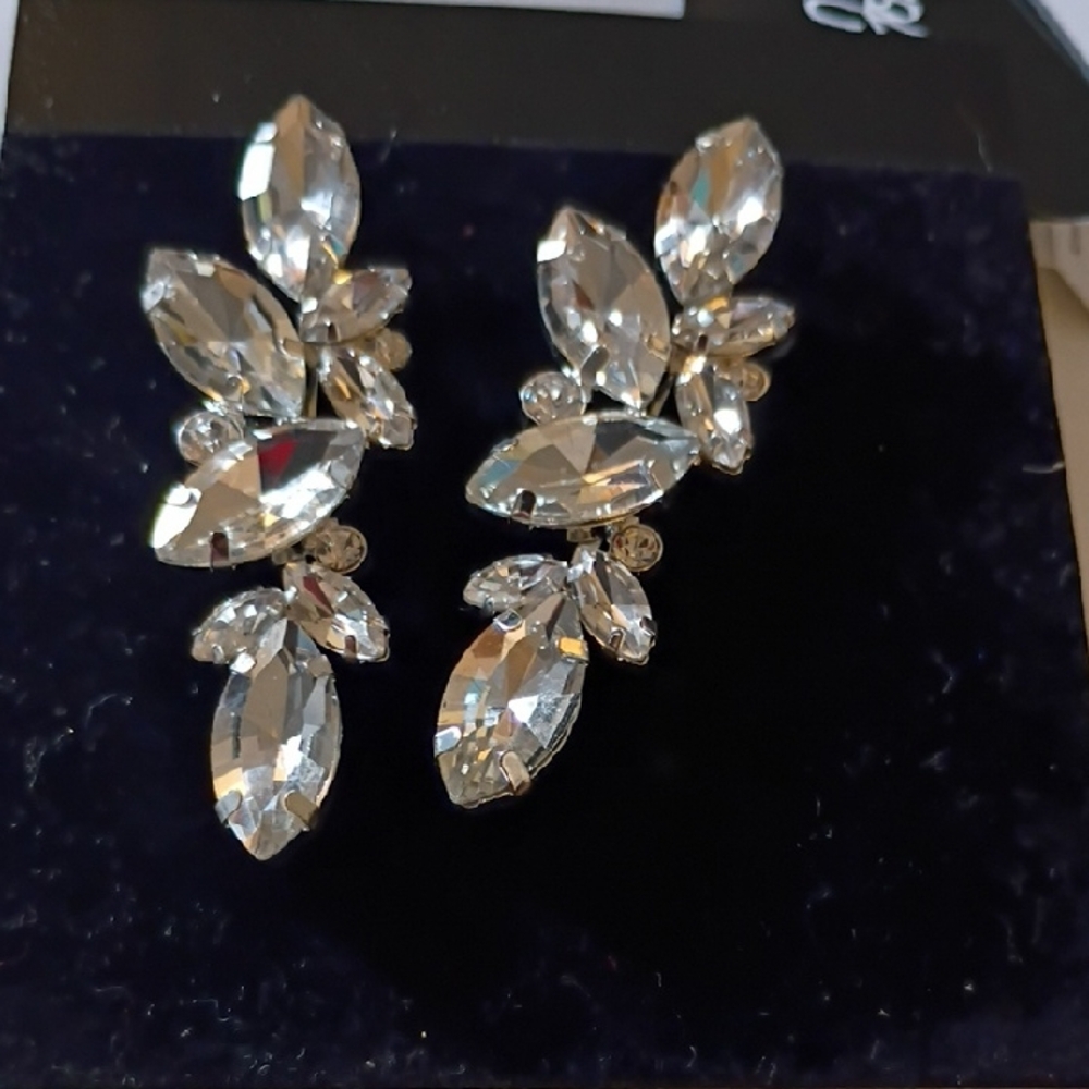 Johnson Bridal Clear Crystal Marquise Hair Clips